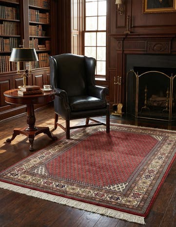 4' x 5' 10 Hand Knotted Mir Oriental Wool Rug