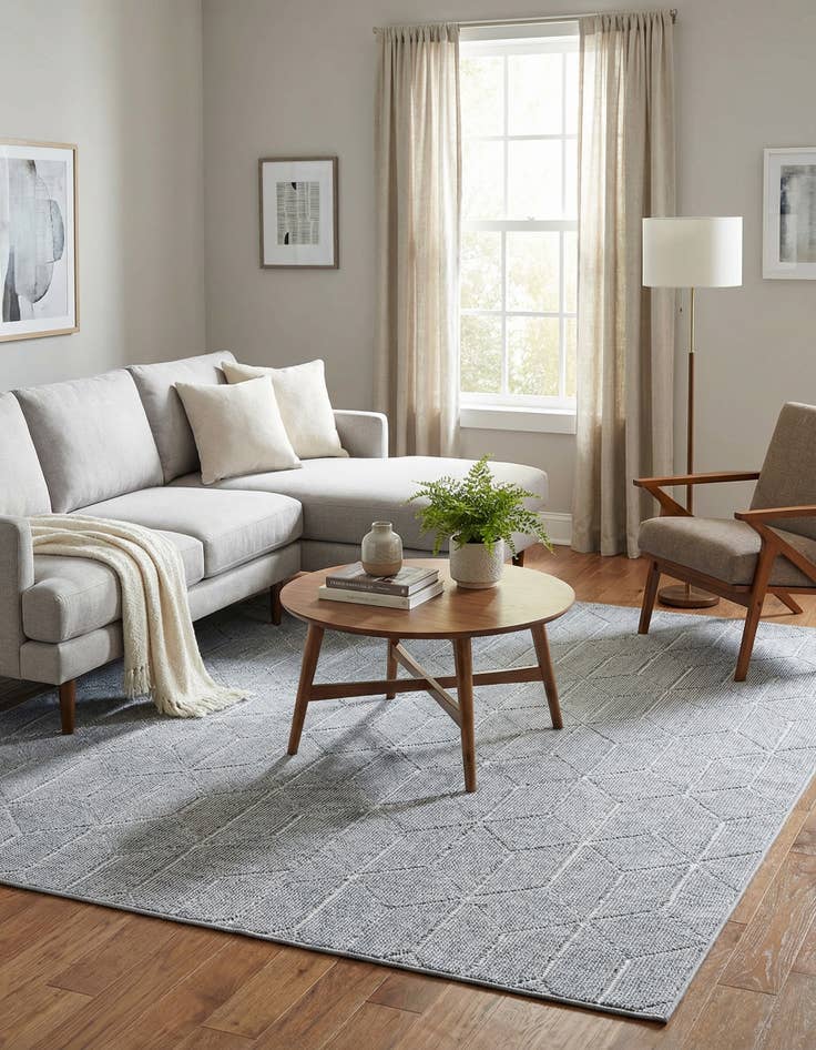 Detail image of 7' 10 x 7' 10  Washable Trellis Indoor / Outdoor Square Rug