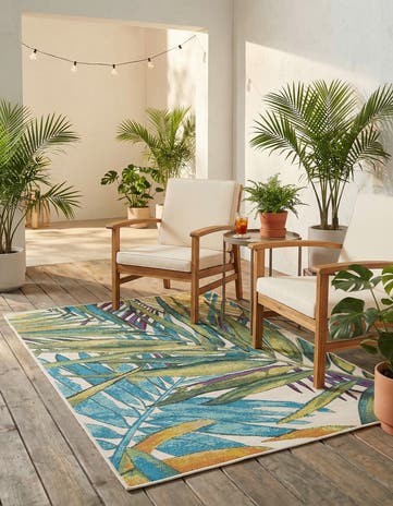 4' x 6' Easy-Clean Botanical Indoor / Outdoor Rug