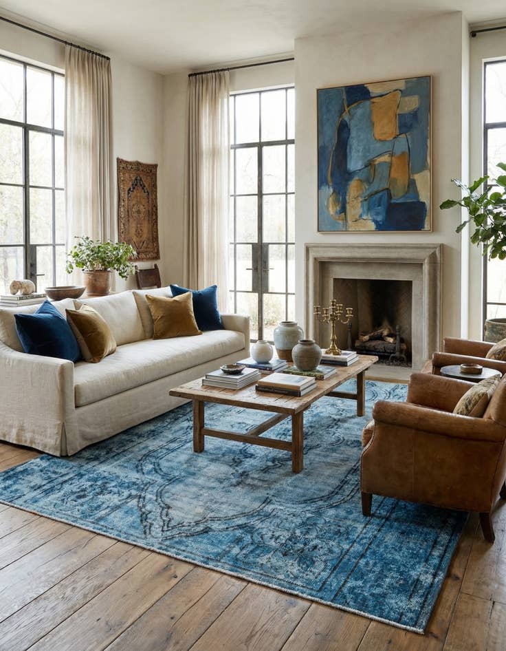 Detail image of 8' x 8' 10 Hand Knotted Ultra Vintage Persian Wool Rug