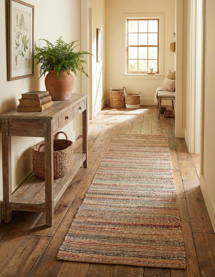 Detail image of  2' x 8'  Hand Woven Chunky Jute Runner Rug