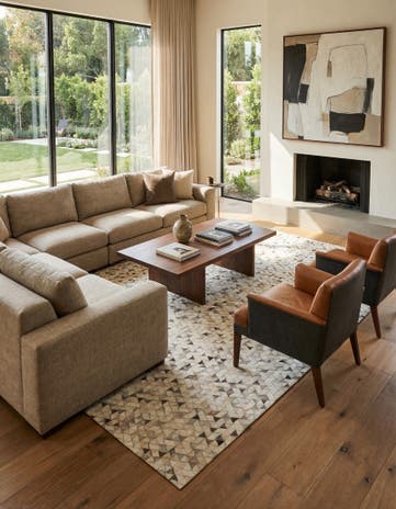8' x 9' 10 Cowhide Leather Rug
