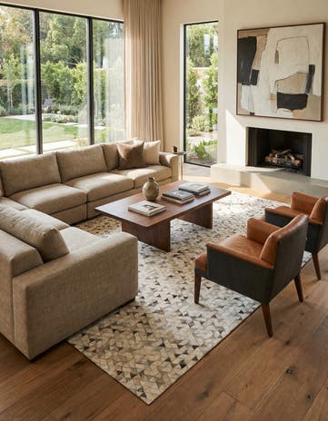 8' x 9' 10 Cowhide Leather Rug