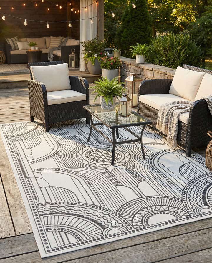 7' x 10' Easy-Clean Traditional Indoor / Outdoor Rug