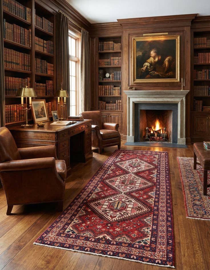 Detail image of  5' x 9' 10  Hand Knotted Mahal Persian Wool Runner Rug