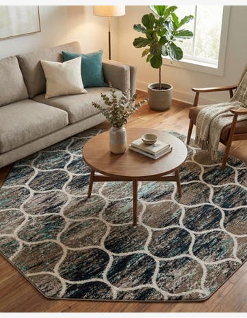 7' 10 x 7' 10 Trellis Frieze Octagon Rug
