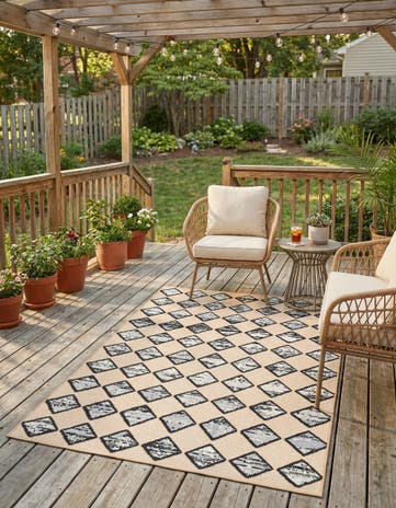 5' 3 x 7' 7 Easy-Clean Indoor / Outdoor Rug