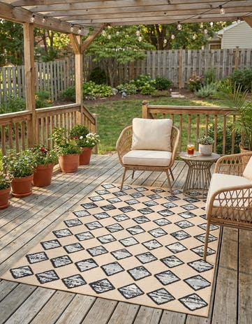 5' 3 x 7' 7 Easy-Clean Indoor / Outdoor Rug