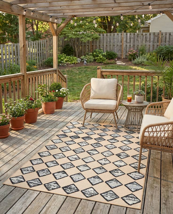 Detail image of 5' 3 x 7' 7 Easy-Clean Indoor / Outdoor Rug