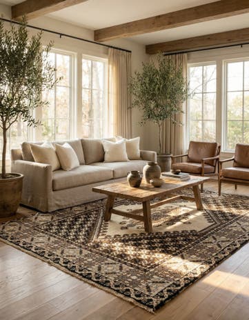 6' 3 x 9' 4 Hand Knotted Moroccan Wool Rug