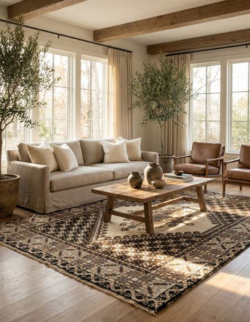 6' 3 x 9' 4 Hand Knotted Moroccan Wool Rug