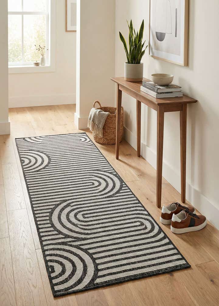 2' x 5' 3 Easy-Clean Modern Indoor / Outdoor Runner Rug