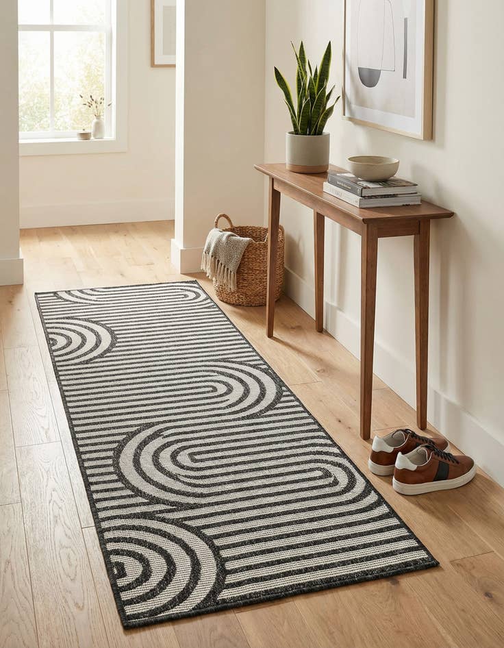 Detail image of  2' x 5' 3  Washable Modern Indoor / Outdoor Runner Rug