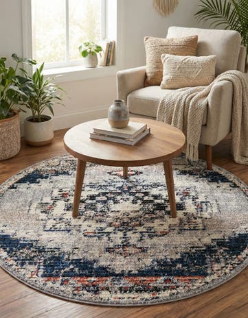 Gray Tucson Round Rug