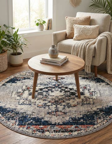 Gray Tucson Round Rug