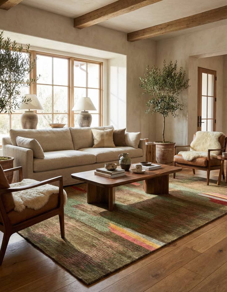 Detail image of 5' 10 x 8' Juma Wool Rug