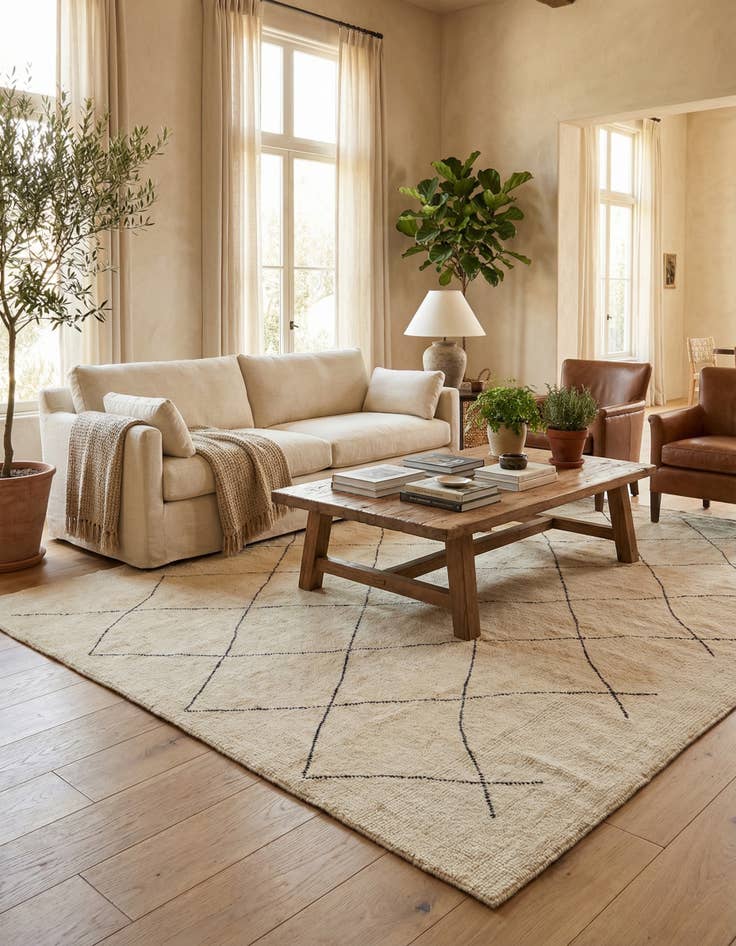 Detail image of  8' 3 x 10'  Hand Knotted Moroccan Wool Rug