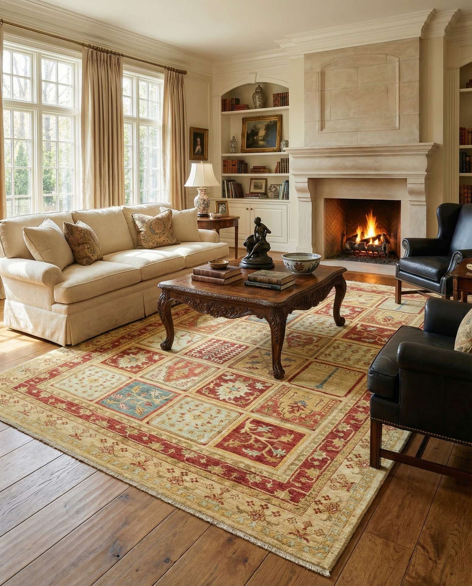 6' 8 x 10' Hand Knotted Peshawar Ziegler Rug