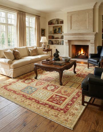 6' 8 x 10' Hand Knotted Peshawar Ziegler Rug