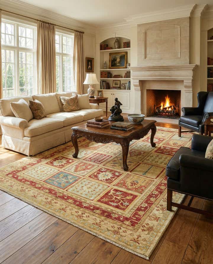 6' 8 x 10' Hand Knotted Peshawar Ziegler Rug