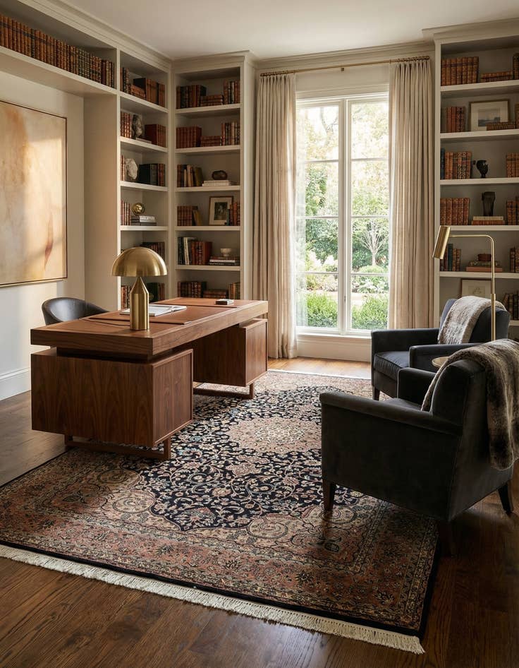 Detail image of 6' 7 x 10'  Hand Knotted Kashan Oriental Wool Rug