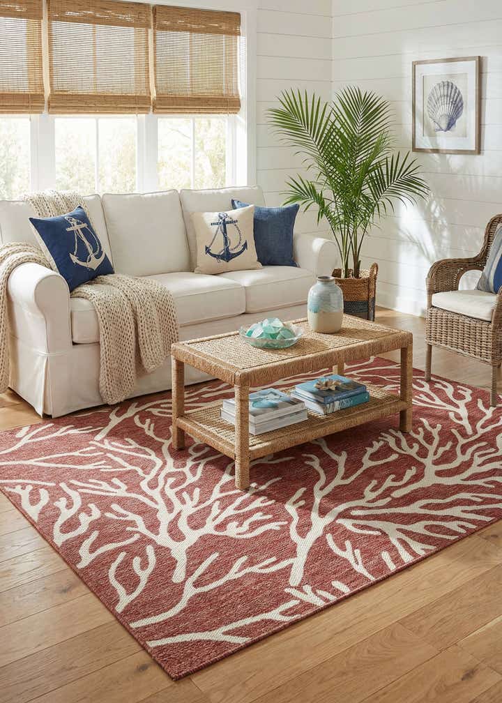 5' 3 x 7' Easy-Clean Coastal Indoor / Outdoor Rug