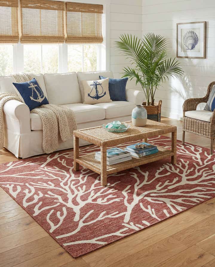 5' 3 x 7' Easy-Clean Coastal Indoor / Outdoor Rug