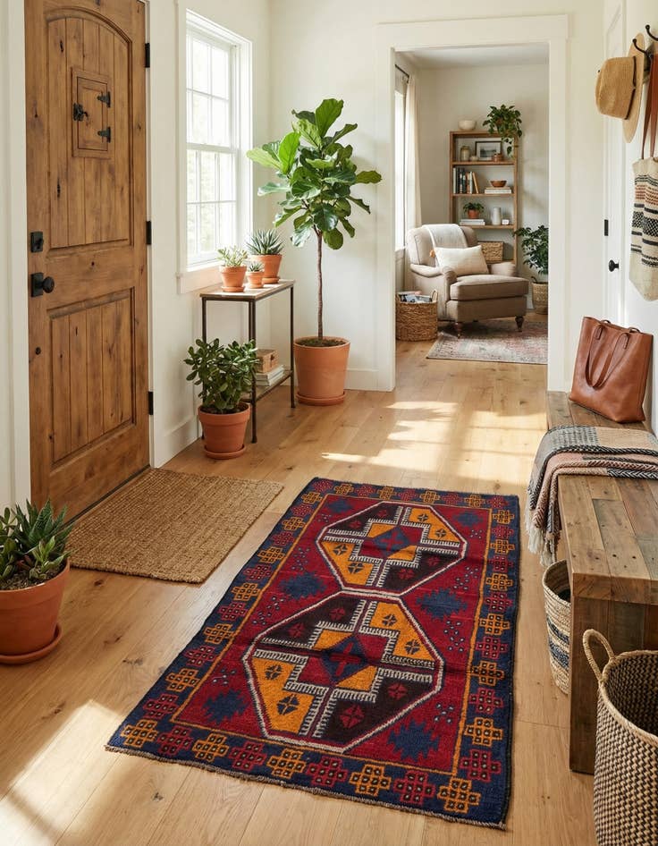 Detail image of 2' 10 x 4' 10  Hand Knotted Balouch Persian Wool Rug