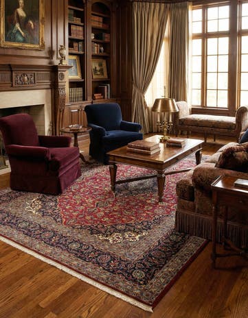 8' x 11' 4 Hand Knotted Kashan Persian Rug