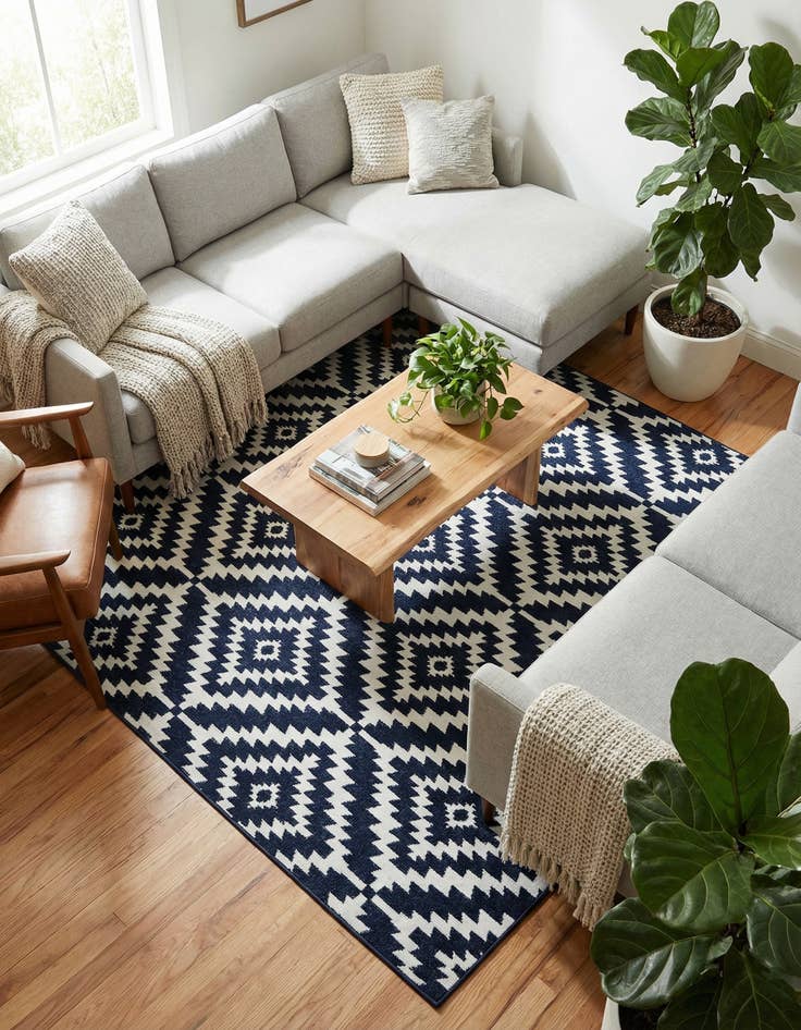 Detail image of 7' 10 x 7' 10 Easy-Clean Sabrina Soto Indoor / Outdoor Square Rug