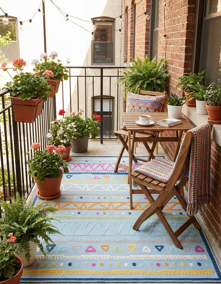 Detail image of  5' 3 x 7' 7  Washable  Indoor / Outdoor Rug