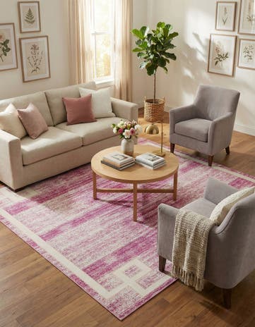 Jill Zarin Pink Uptown Lenox Hill Square Rug