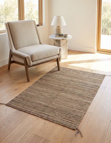 4' 3 x 6' Hand Woven Kilim Modern Wool Rug