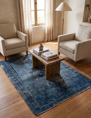 4' 5 x 6' 6 Hand Knotted Ultra Vintage Persian Wool Rug