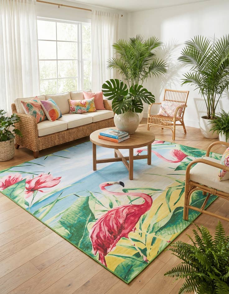 Detail image of 10' x 10'  Washable Jill Zarin Caribbean Indoor / Outdoor Square Rug