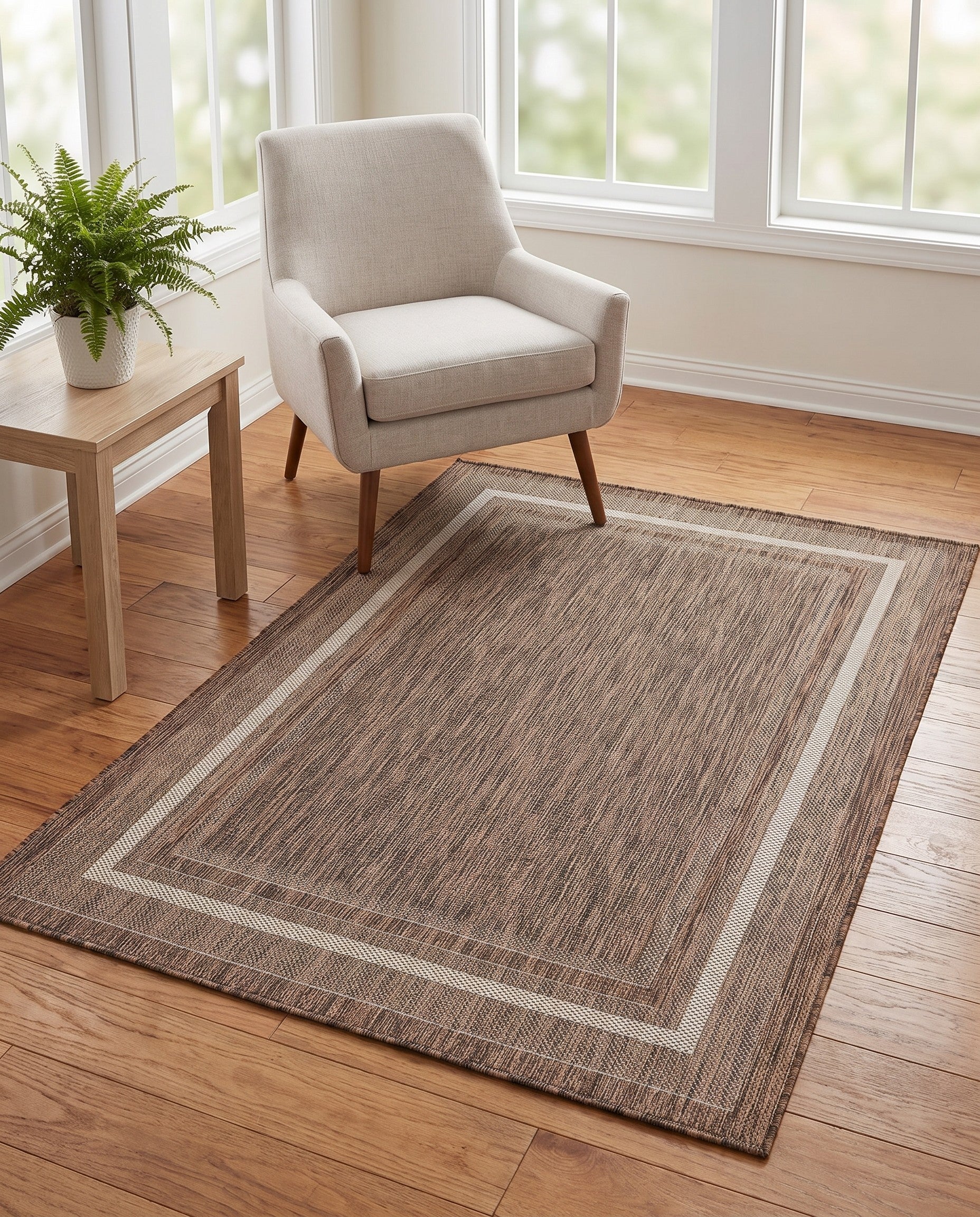 4' x 6' Easy-Clean Border Indoor / Outdoor Rug