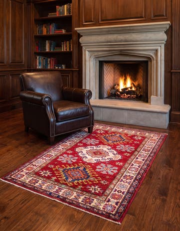 3' 5 x 4' 8 Hand Knotted Kazak Rug