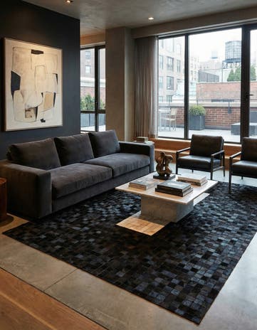 4' 11 x 7' 10 Cowhide Stocks Rug