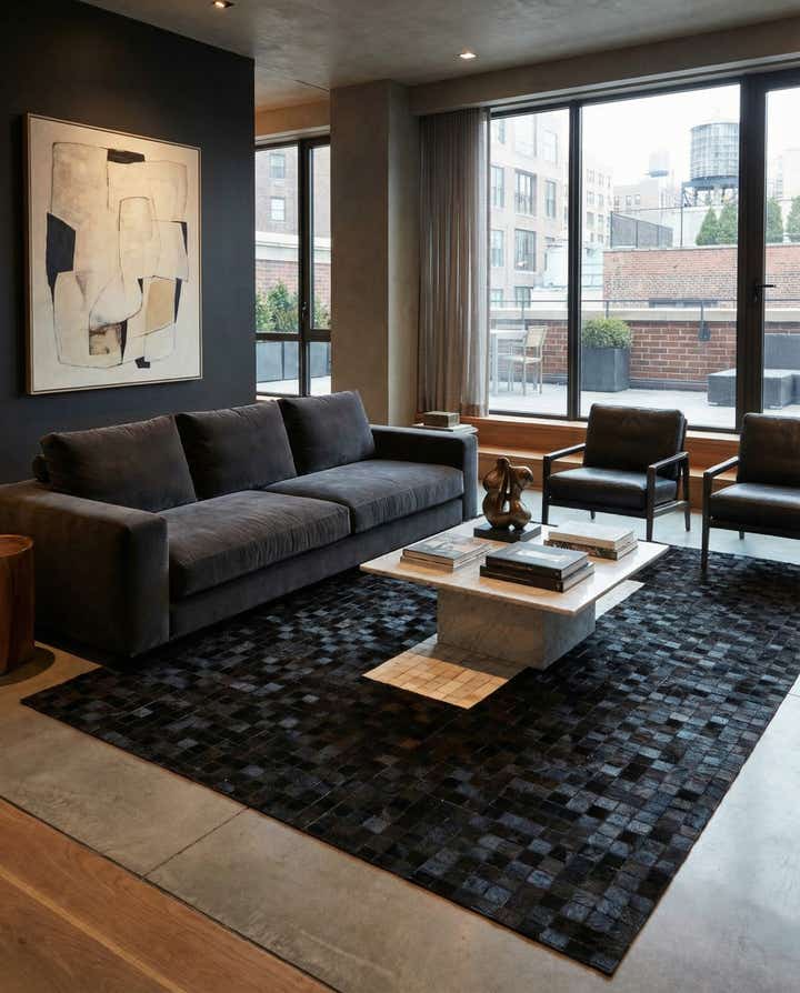 4' 11 x 7' 10 Cowhide Stocks Rug