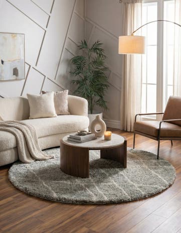 Cloud Gray Soft Touch Shag Round Rug