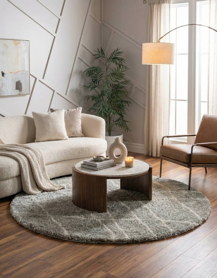 Detail image of  7' 10 x 7' 10 Soft Touch Shag Round Rug