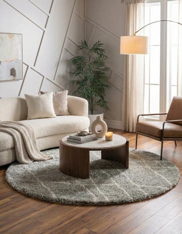 Cloud Gray Soft Touch Shag Round Rug