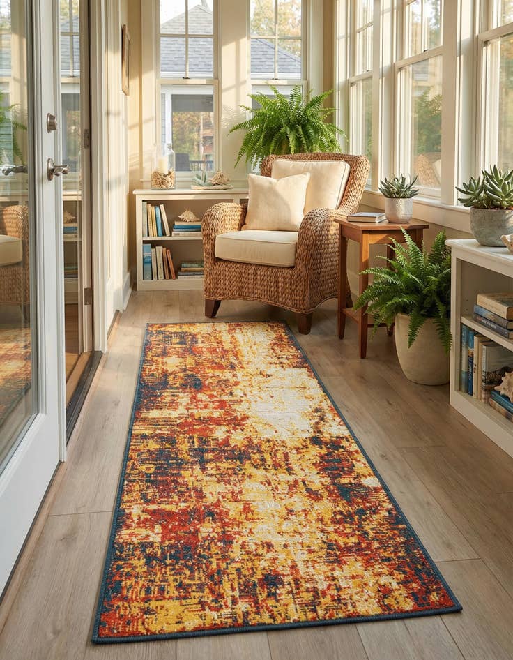 Detail image of  2' x 8'  Washable Coastal Indoor / Outdoor Runner Rug