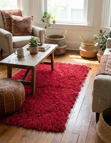 2' 4 x 4' 6 Hand Knotted Moroccan Wool Rug