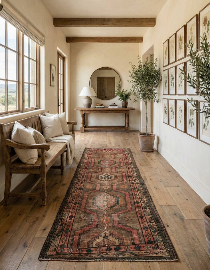 Detail image of 3' 6 x 10' 3  Hand Knotted Meshkin Persian Wool Runner Rug