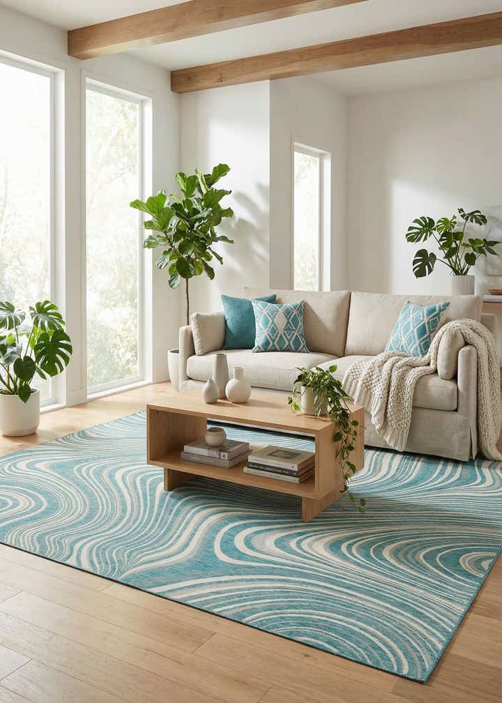9' x 12' Easy-Clean Modern Indoor / Outdoor Rug