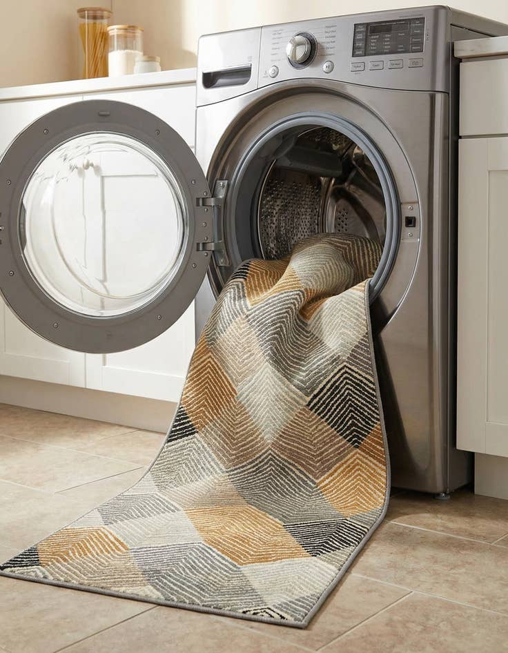 Detail image of 2' 7 x 12'  Washable Modern Indoor / Outdoor Runner Rug