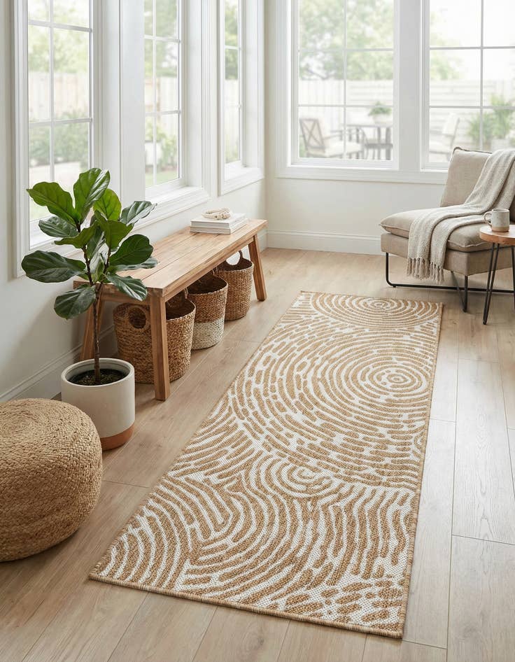 Detail image of  2' x 5' 3  Washable Modern Indoor / Outdoor Runner Rug