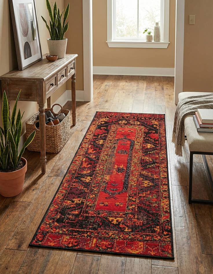 Detail image of 2' x 4'  Washable Tribal Indoor / Outdoor Runner Rug