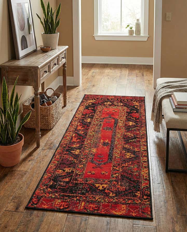 2' x 4' Easy-Clean Tribal Indoor / Outdoor Runner Rug